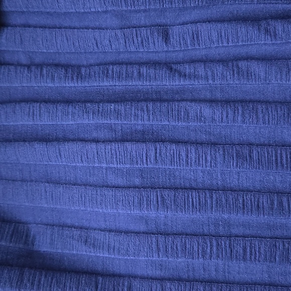 EILEEN FISHER Ribbed Mock Neck Top Iris Purple Tencel Blend Stretch L - Picture 7 of 7